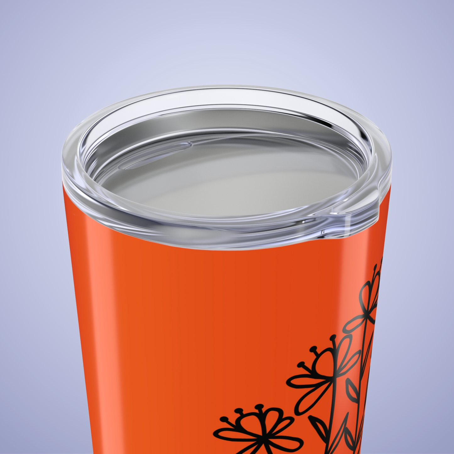 Wildflowers Floral Personalized Name Tumbler Orange Birthday Gift