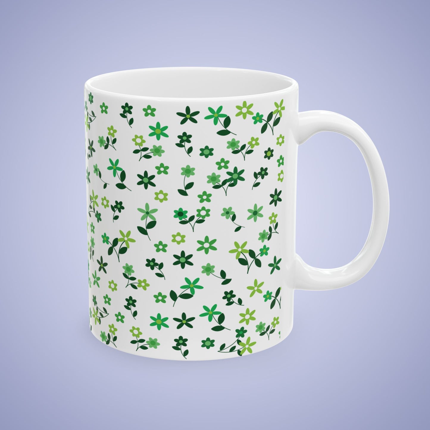 Green Daisies St Patricks Day Ceramic Gift Coffee Mug