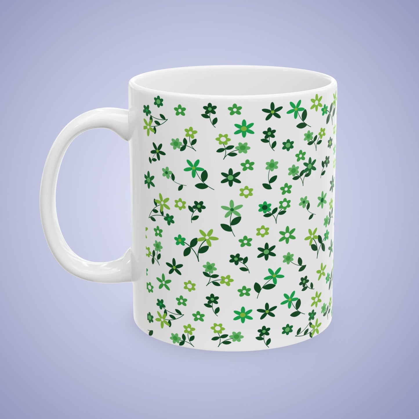 Green Daisies St Patricks Day Ceramic Gift Coffee Mug