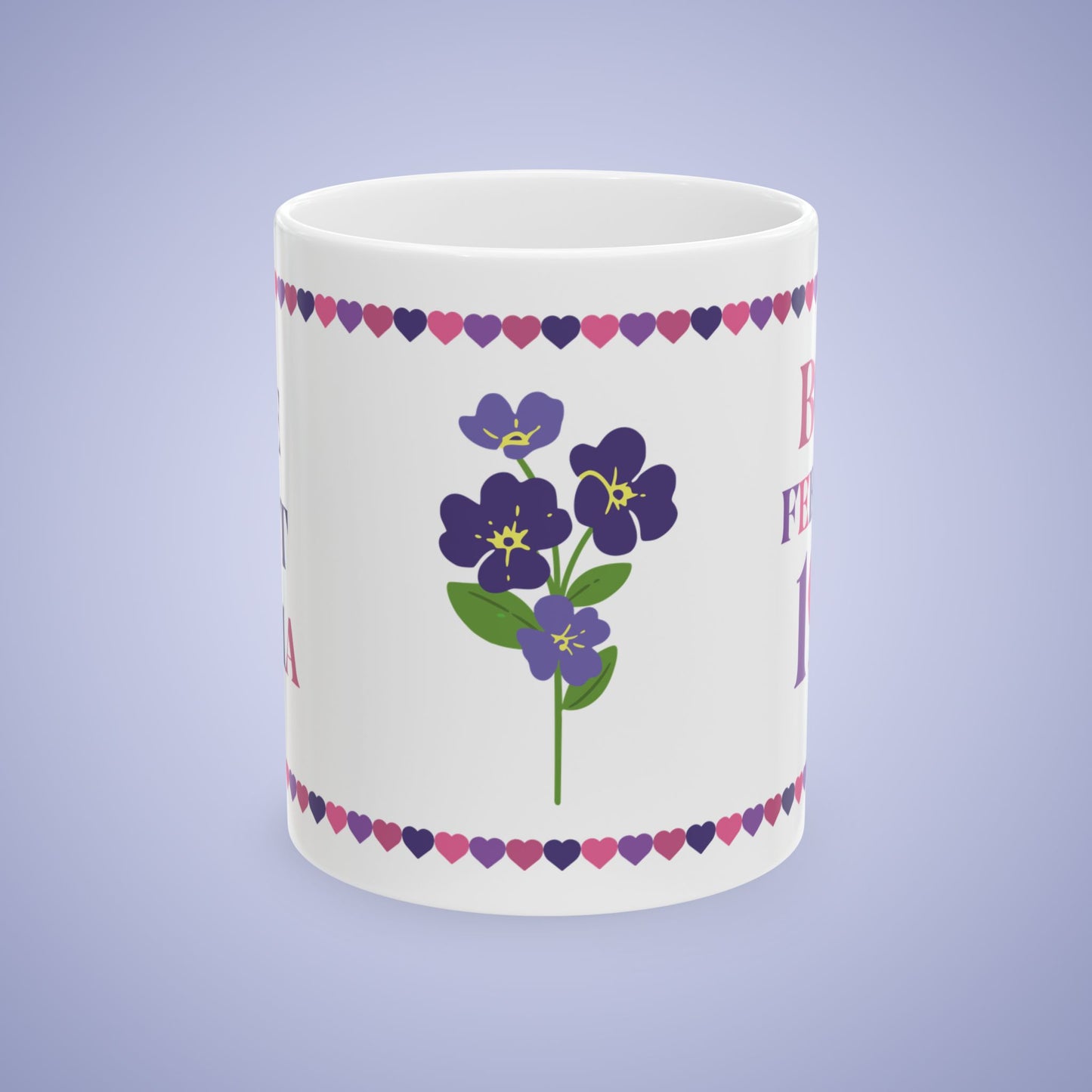 Best Mama Mothers Day February Birth Flower Ceramic Gift Mug