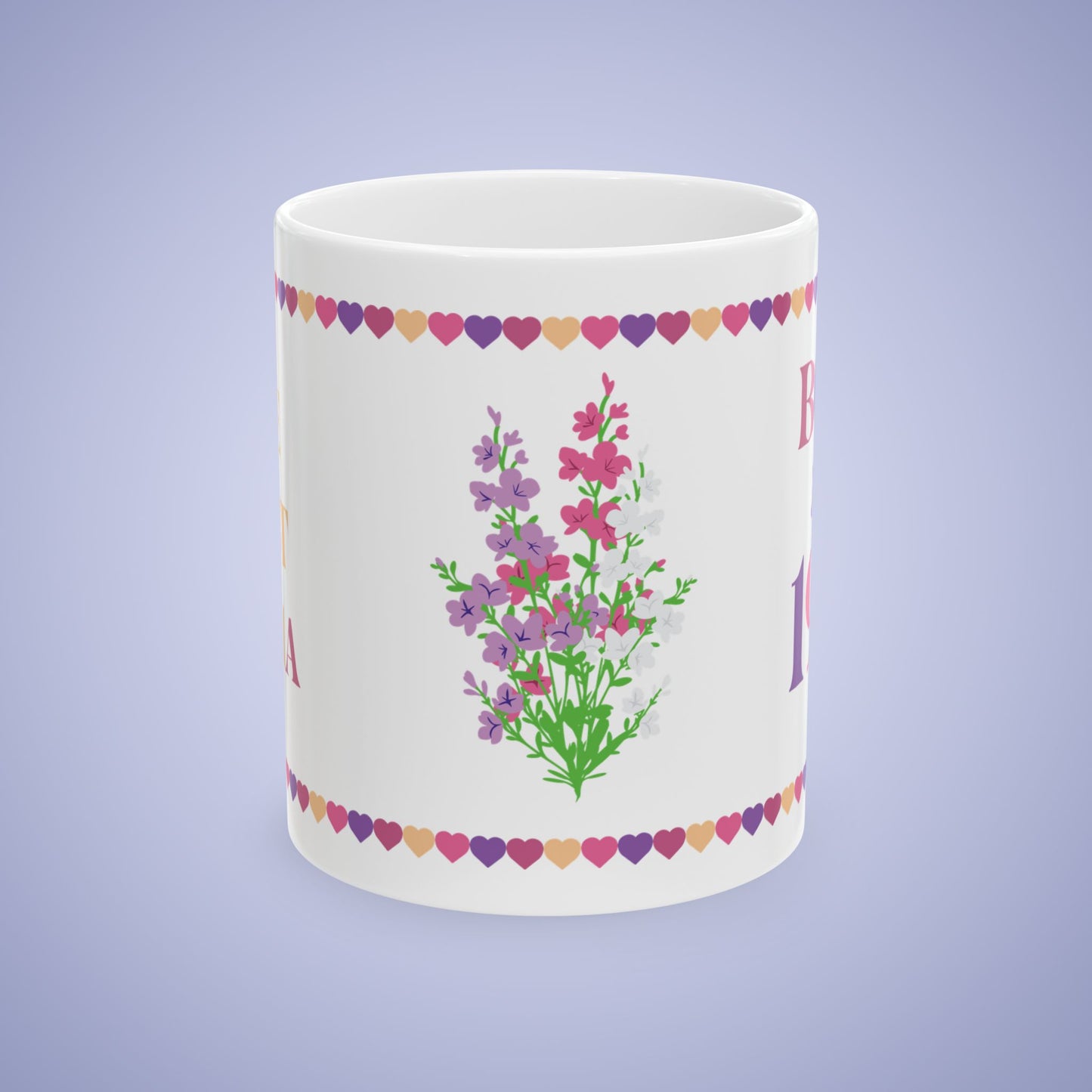 Best Mama Mothers Day July Birth Flower Ceramic Gift Mug