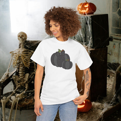 Thanksgiving Fall Inspired Halloween Black Pumpkin Unisex T Shirt