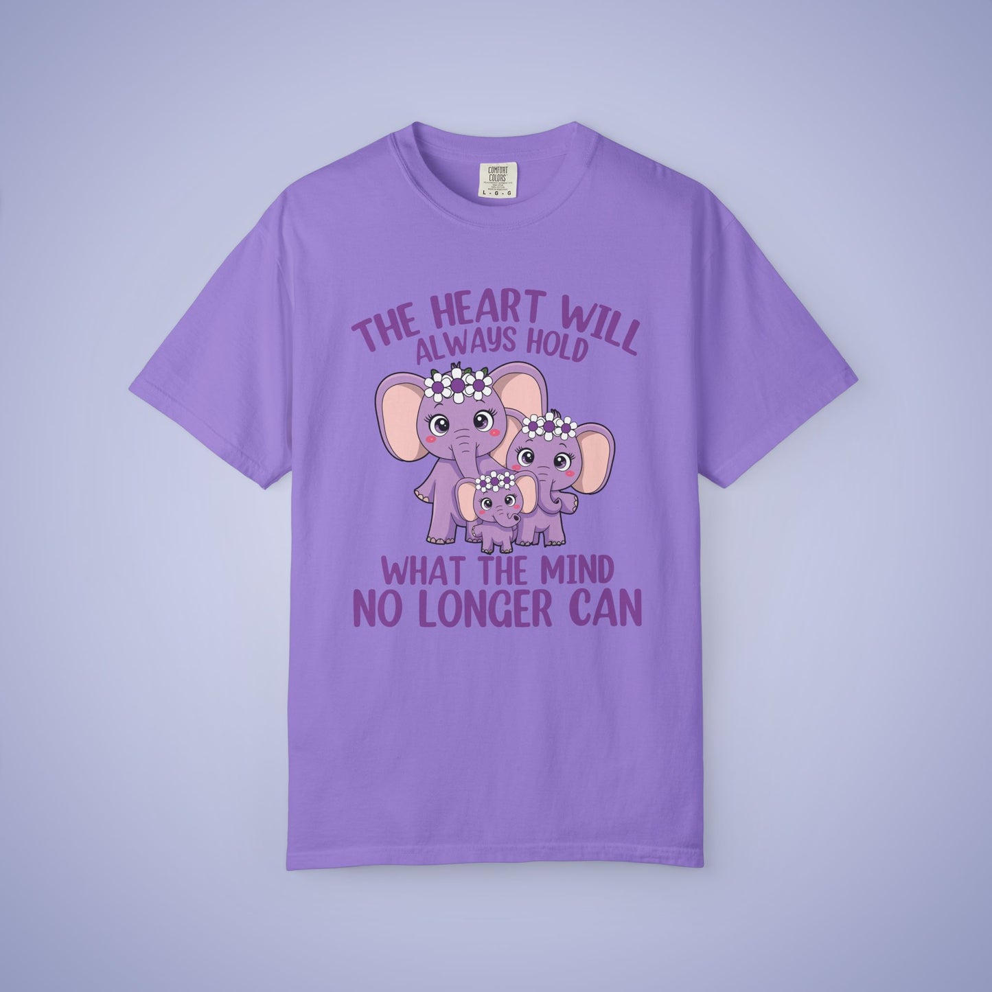 The Heart Will Always Hold What the Mind No Longer Can Alzheimers Awareness Comfort Colors T Shirt Unisex