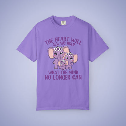The Heart Will Always Hold What the Mind No Longer Can Alzheimers Awareness Comfort Colors T Shirt Unisex