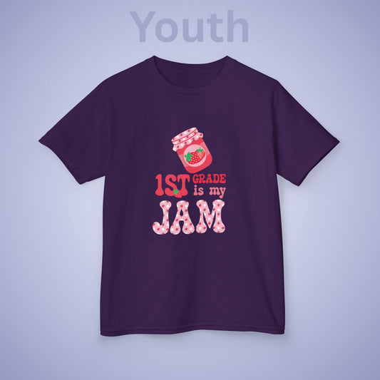 First Grade is my Jam Strawberry Kids Cotton T Shirt Back To School Youth
