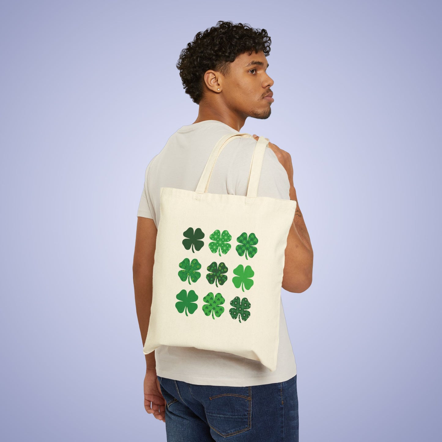 Lucky Mama St Patrick's Day Cotton Canvas Tote Bag