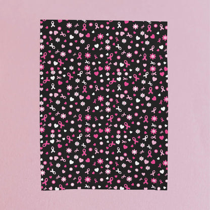 Breast Cancer Awareness Black Velveteen Plush Blanket 3 Sizes Chemotherapy Gift
