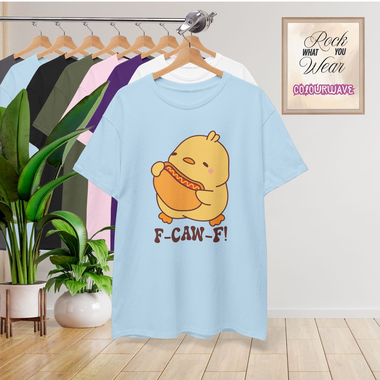 Hot Dog Lover F CAW F Cute Funny Chick Unisex Chicken T Shirt