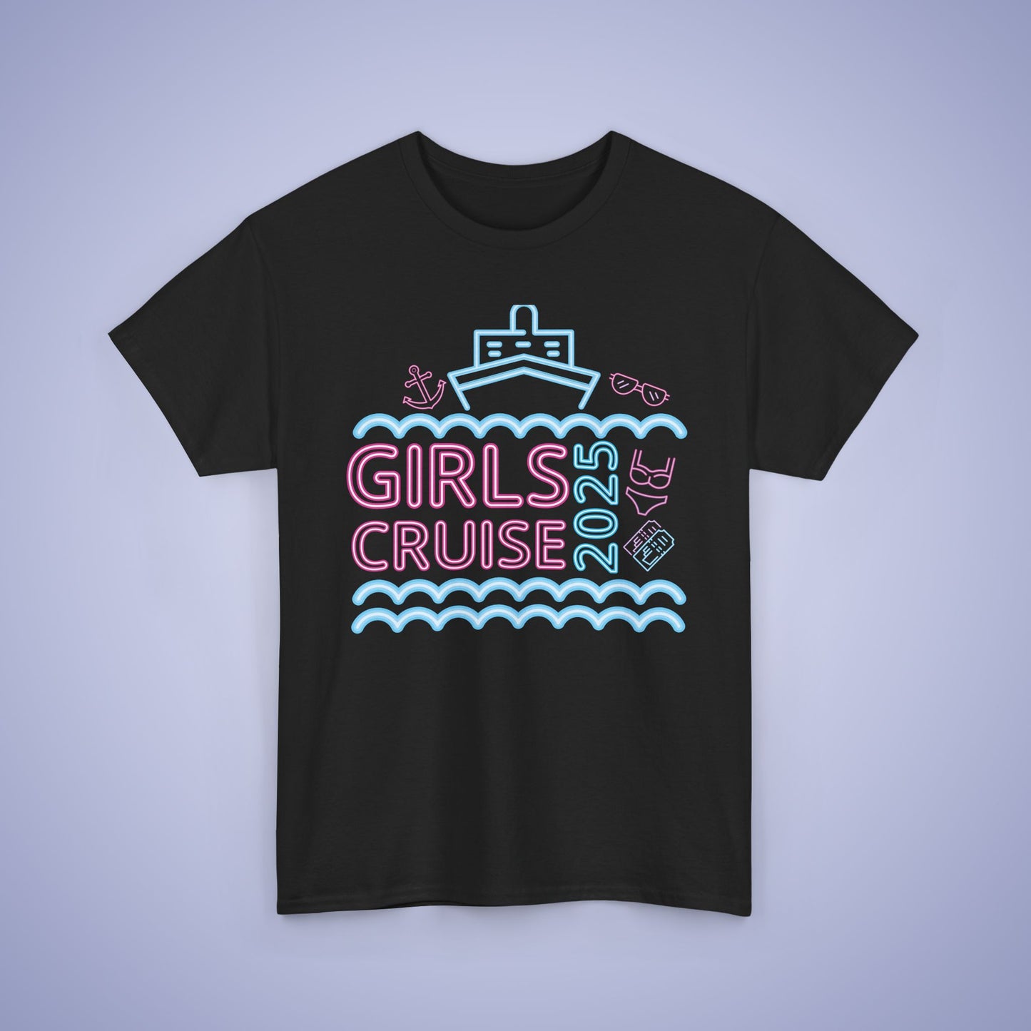 Girls Cruise 2025 Neon Unisex T Shirt Fun Vacation Shirt