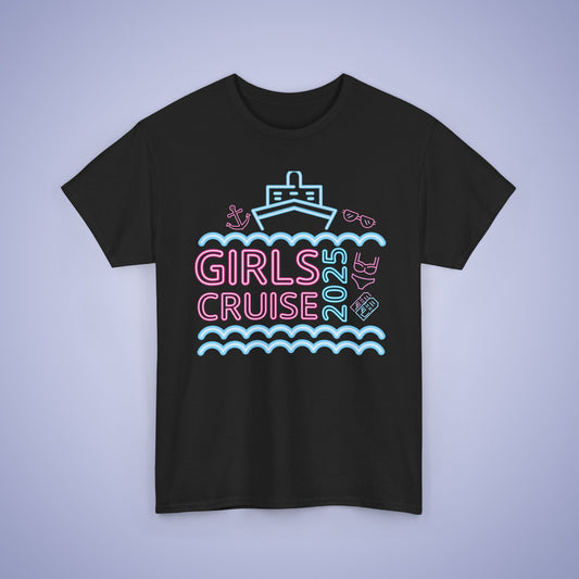 Girls Cruise 2025 Neon Unisex T Shirt Fun Vacation Shirt