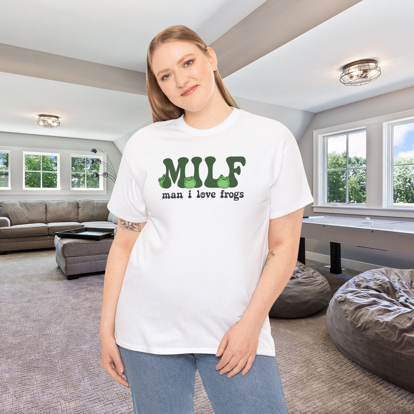 MILF Graphic Tee Man I Love Frogs Funny Gift Unisex T Shirt