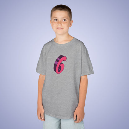 Pink Word Art 6 Tee Fun Trending Kids Cotton T Shirt Six Seven Youth