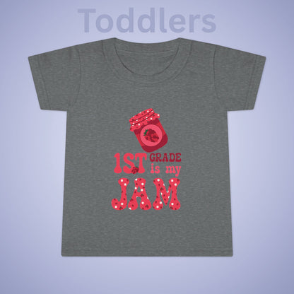 First Grade is my Jam Raspberry Kids Cotton T Shirt Back To School Toddler