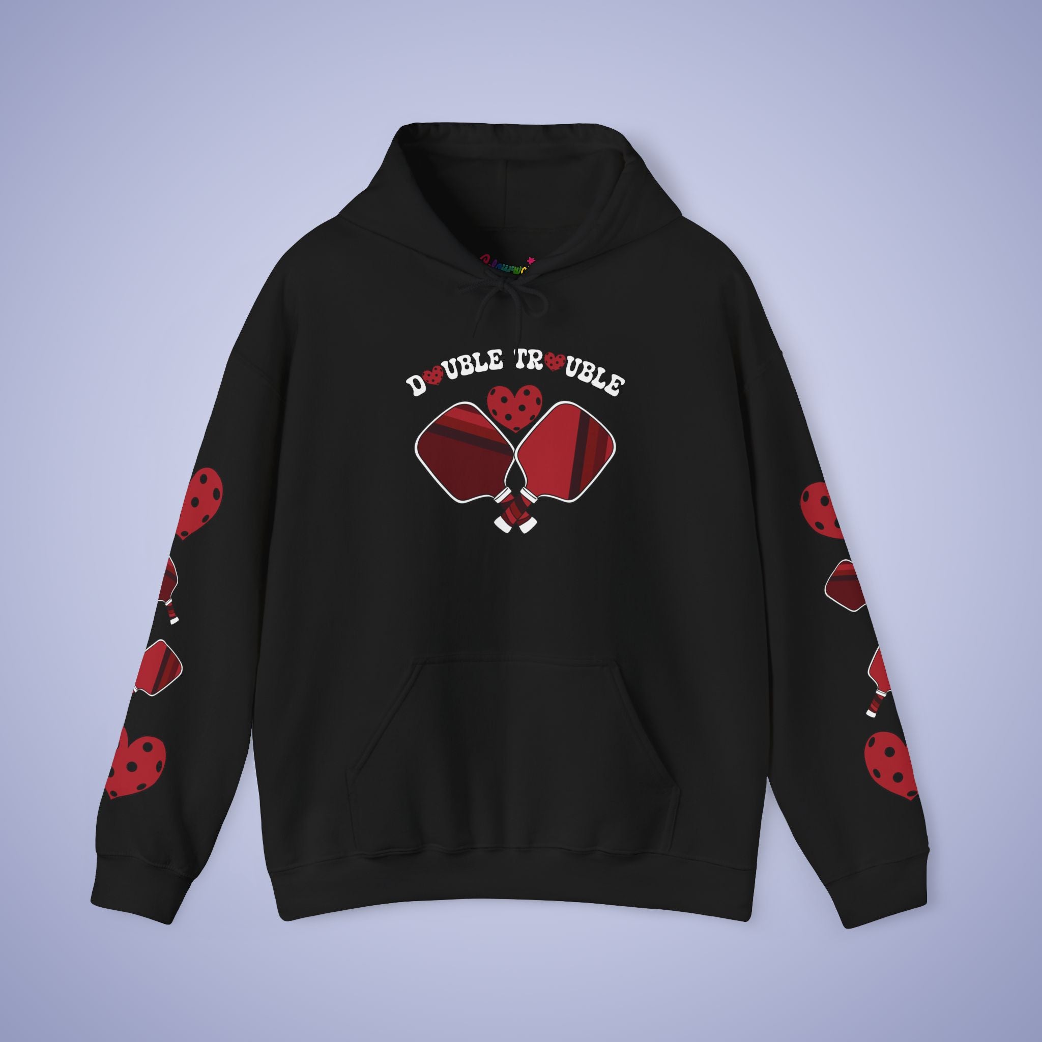 Double Trouble Pickleball Hoodie | Couple Matching Pickleball Lover Gift Red Version