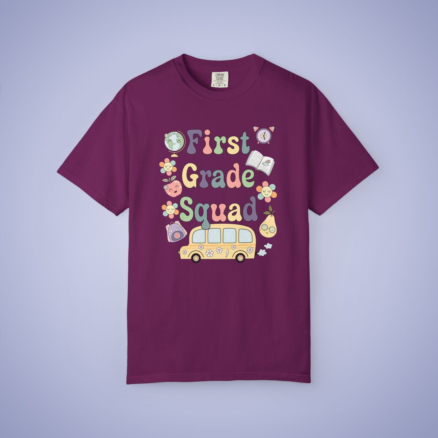 First Grade Squad Retro Fun Teacher T Shirt Comfort Colors Unisex Back to School