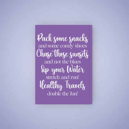 Travel Journal Personalized Name Light Purple Graduation Gift Hard Backed Notebook