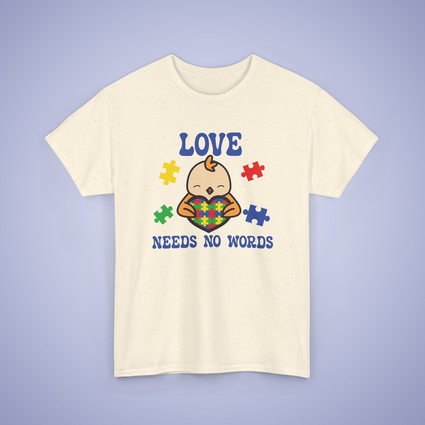 Chicken Puzzle Heart Graphic Love Needs No Words Autism Awareness Unisex T Shirt