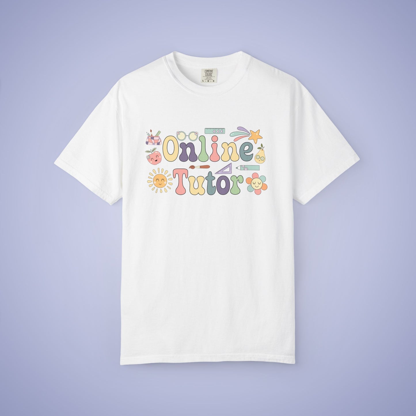 Online Tutor Teacher T Shirt Retro Comfort Colors Unisex Back to School