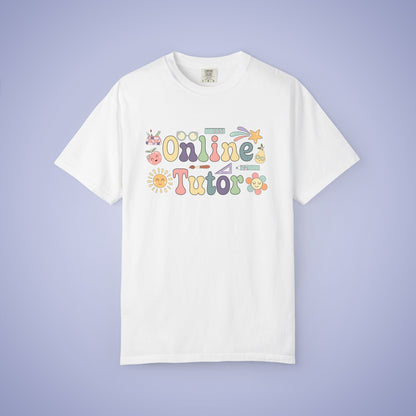 Online Tutor Teacher T Shirt Retro Comfort Colors Unisex Back to School