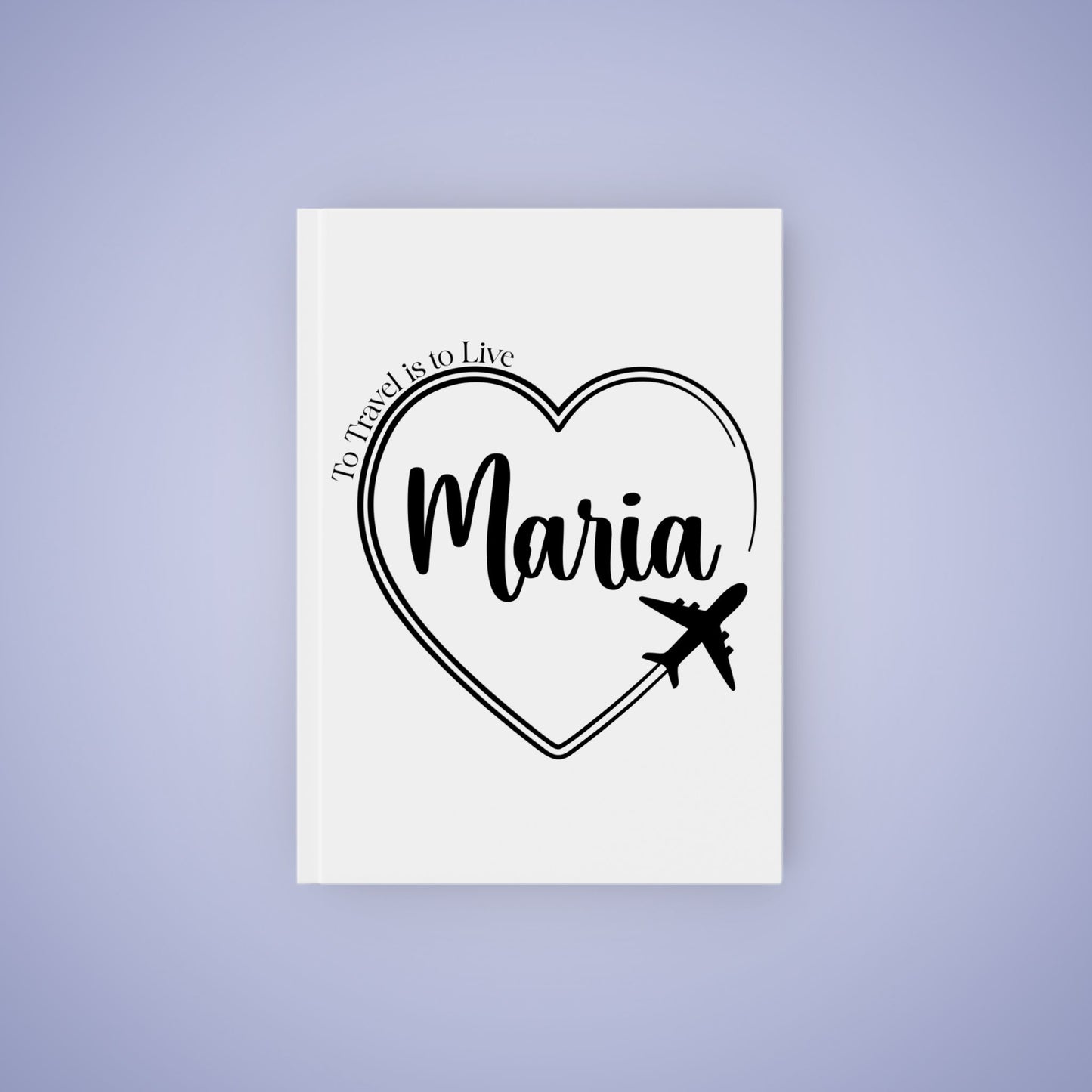 Travel Journal Personalized Name White Graduation Gift Hard Backed Notebook