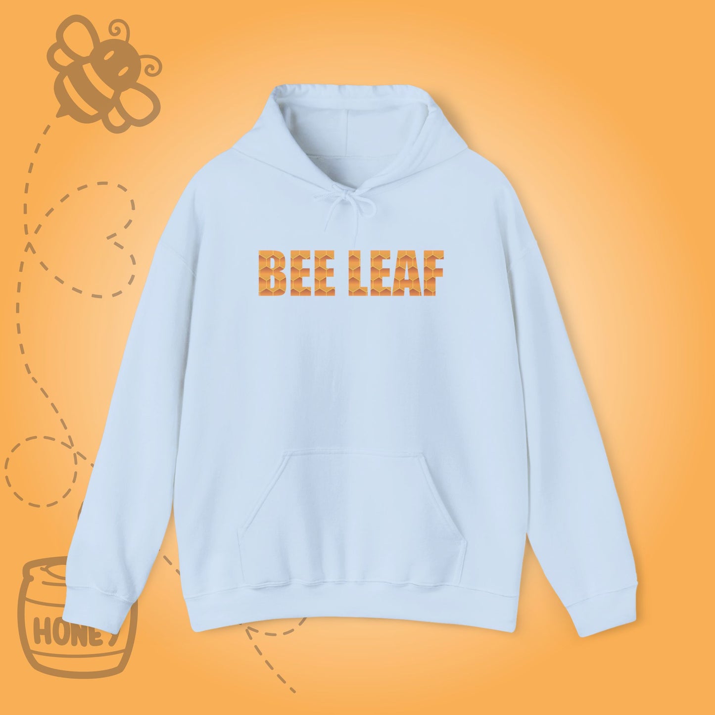 Bee Leaf Sweet As Honey Honeycomb Word Art Design Hoodie Sweatshirt