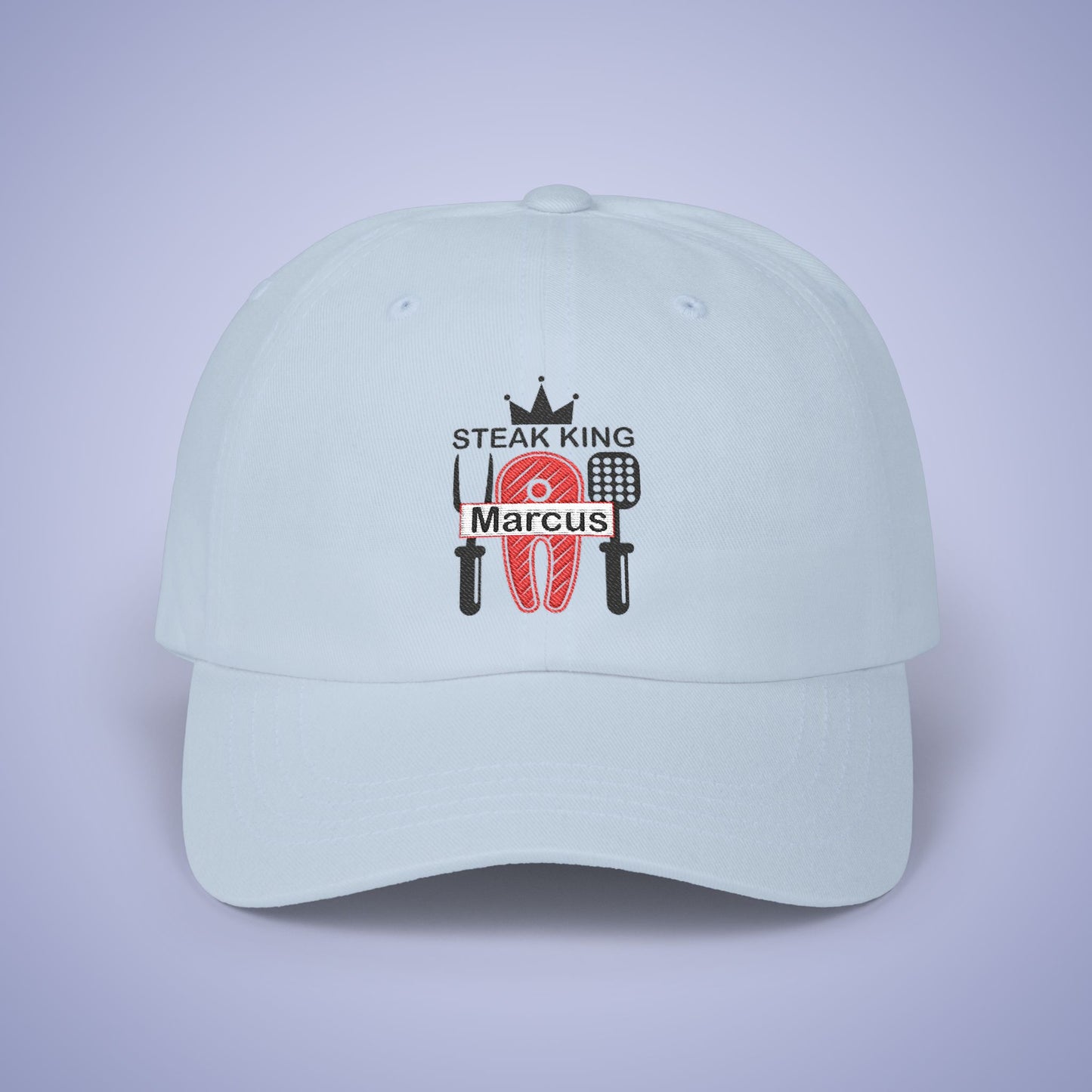 Steak King Personalized Grill Lover Embroidered Classic Dad Cap Unisex Black Embroidery Gift