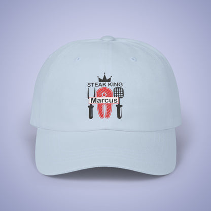 Steak King Personalized Grill Lover Embroidered Classic Dad Cap Unisex Black Embroidery Gift