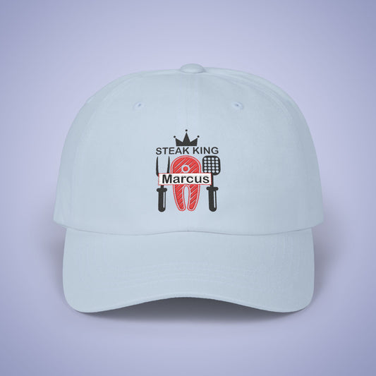 Steak King Personalized Grill Lover Embroidered Classic Dad Cap Unisex Black Embroidery Gift