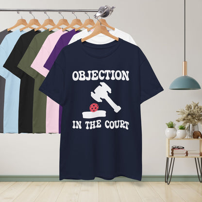 Objection in the Court Funny Lawyer Judge Pickleball T Shirt White Graphic Design