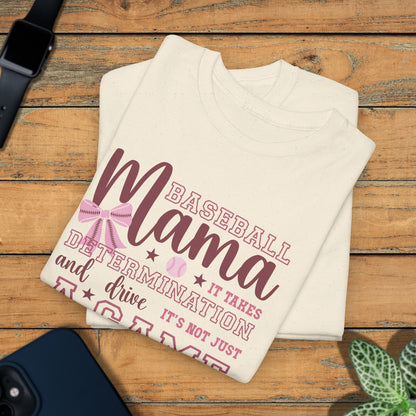 Baseball Mama Coquette Bow Pink Graphic Sports Mom Unisex T Shirt