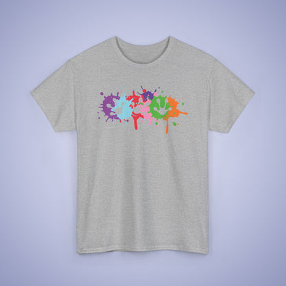 Paint Splatter Graphic Tee Frog Prints Lover Gift Unisex T Shirt