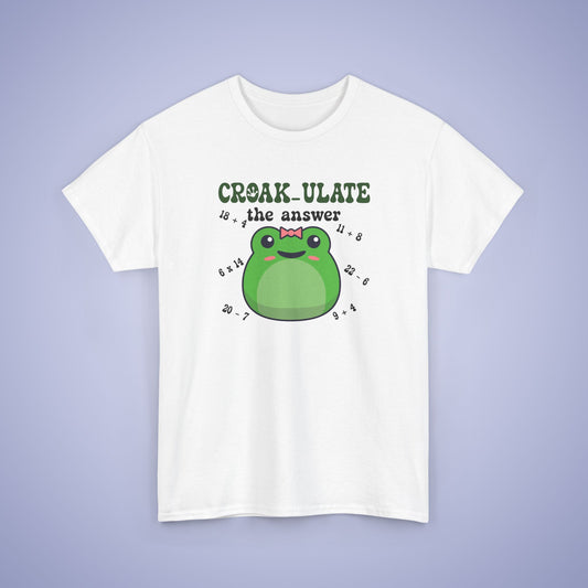 Croak-Ulate the Answer Graphic Tee Frog Lover Funny Maths Unisex T Shirt