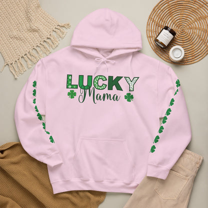Lucky Mama St Patricks Day Green Unisex Hoodie Sweatshirt