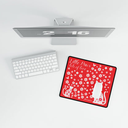 Little Paw Lots of Love Personalized Cat XXXXL Mouse Pad with Floral Design Mothers Day Gift
