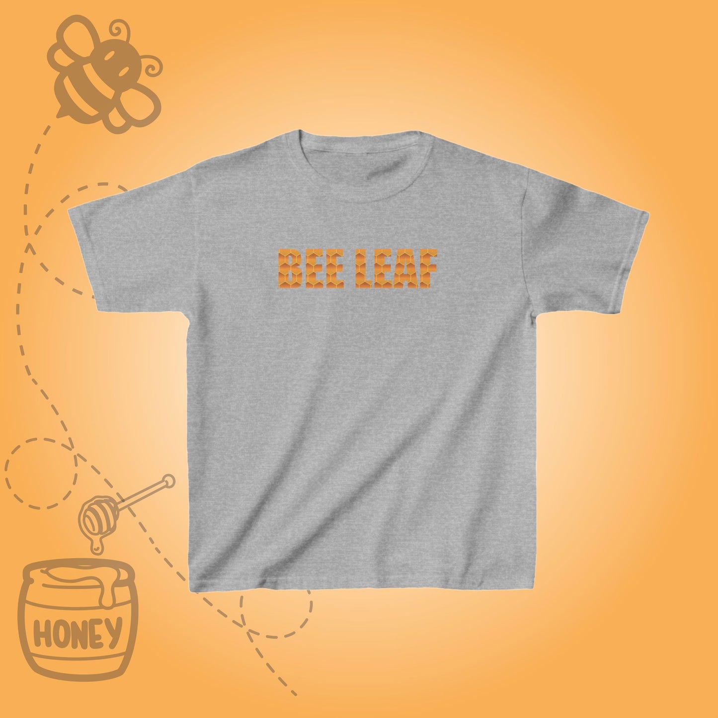 Bee Leaf Sweet As Honey Honeycomb Word Art Design Kids Tshirt