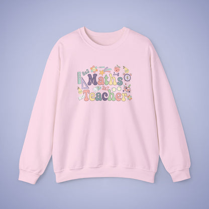 Maths Teacher Crewneck Sweatshirt Retro Unisex Back to School