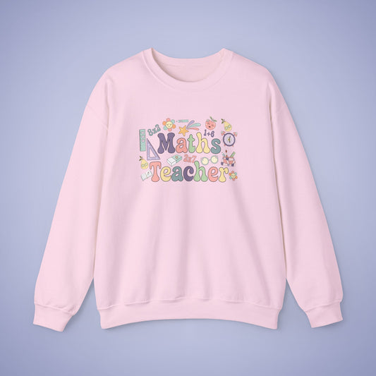 Maths Teacher Crewneck Sweatshirt Retro Unisex Back to School