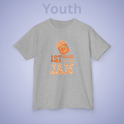 First Grade is my Jam Apricot Kids Cotton T Shirt Back To School Youth