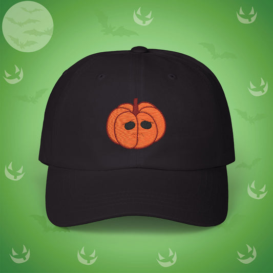 Embroidered Jackolantern Worried Face Halloween Pumpkin Dad Cap Unisex