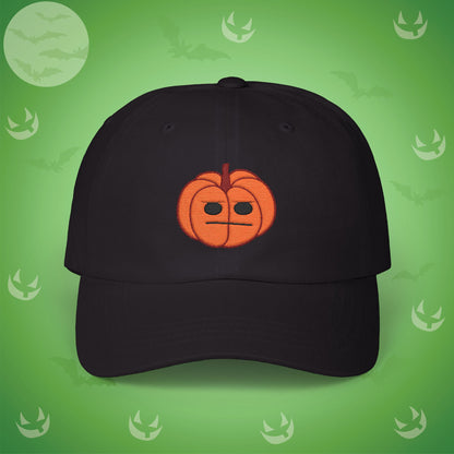 Embroidered Jackolantern Annoyed Face Halloween Pumpkin Dad Cap Unisex