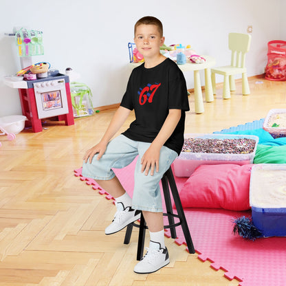 Red Word Art 67 Tee Fun Trending Kids Cotton T Shirt Six Seven Youth