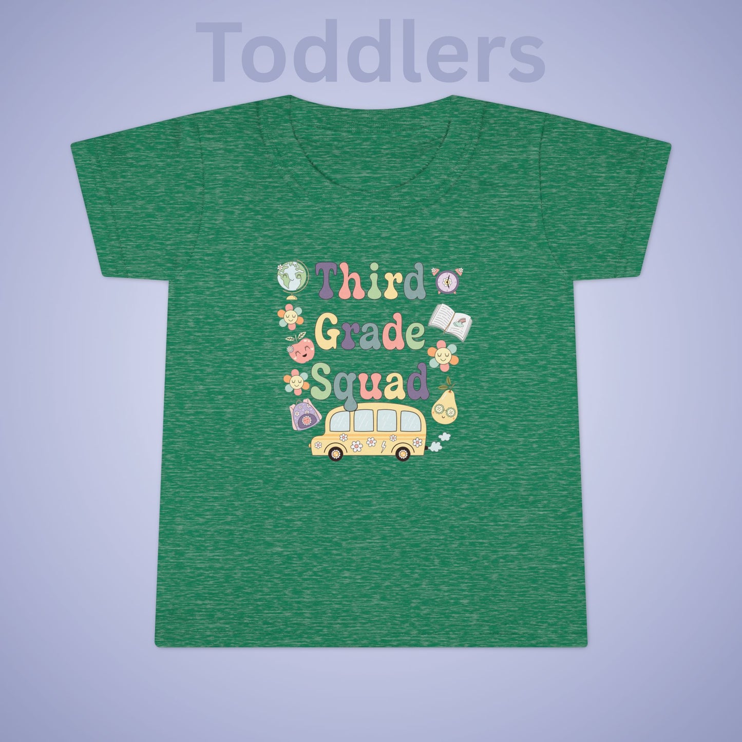 Third Grade Squad Fun Retro Kids Cotton T Shirt Back To School Toddler