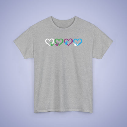 Hearts and Hands Orange Graphic Unity Day Teachers T Shirt Unisex