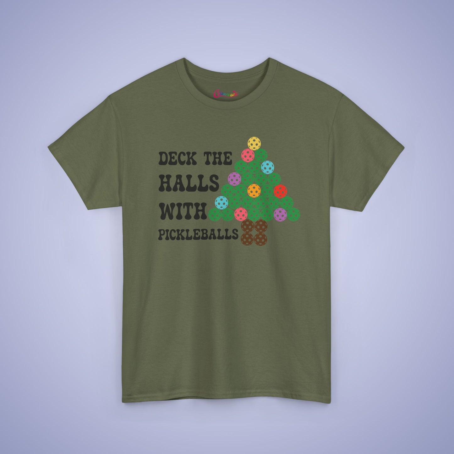 Deck the Halls with Pickleballs Christmas Tee Graphic Design T Shirt