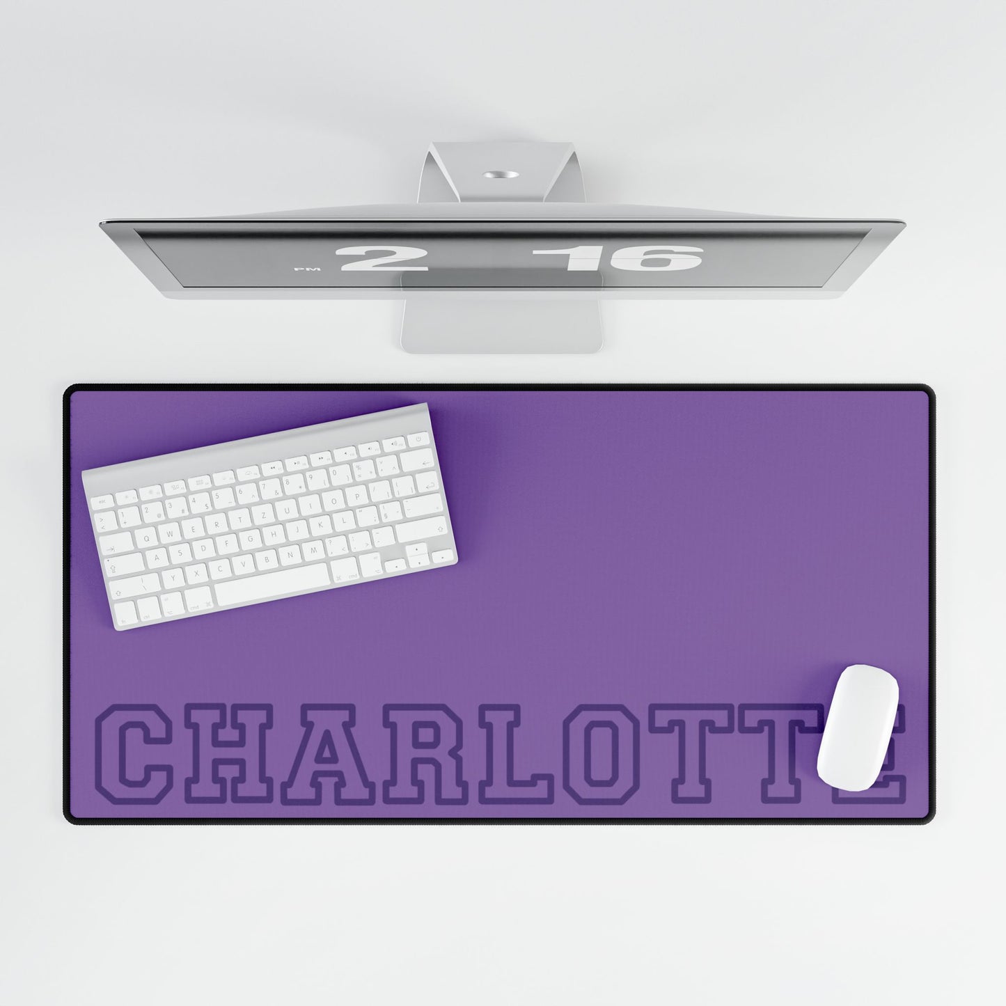 University Style Personalized Name Desk Mat Light Purple