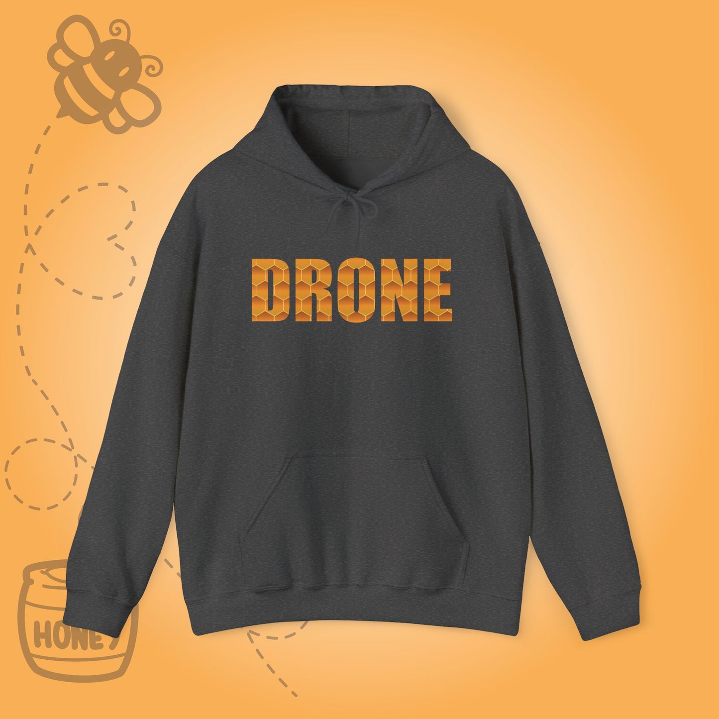 Drone Sweet As Honey  Honeycomb Word Art Design Hoodie Sweatshirt