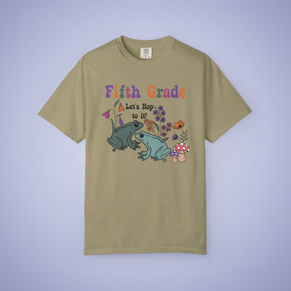 Fifth Grade Lets Hop To It Teacher T Shirt Frogs Comfort Colors Unisex Back to School