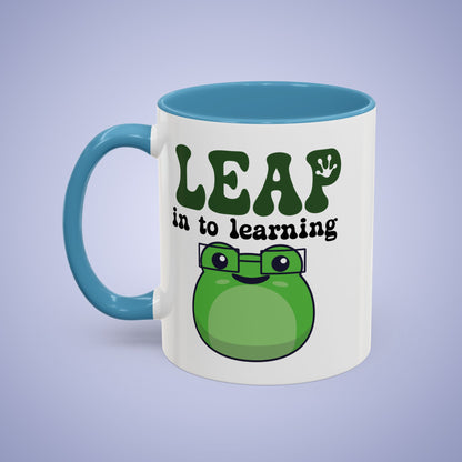 Leap into Learning Teacher Frog Lover Gift Coffee Mug Ceramic