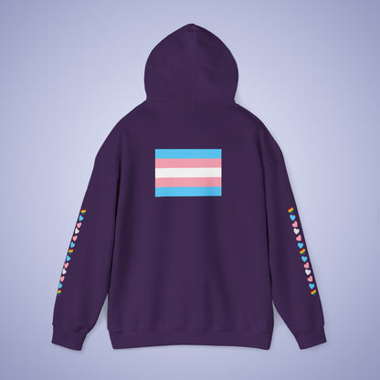 Trans Hearts Radiant Love Hoodie | Transexual Pride Month Hooded Sweatshirt