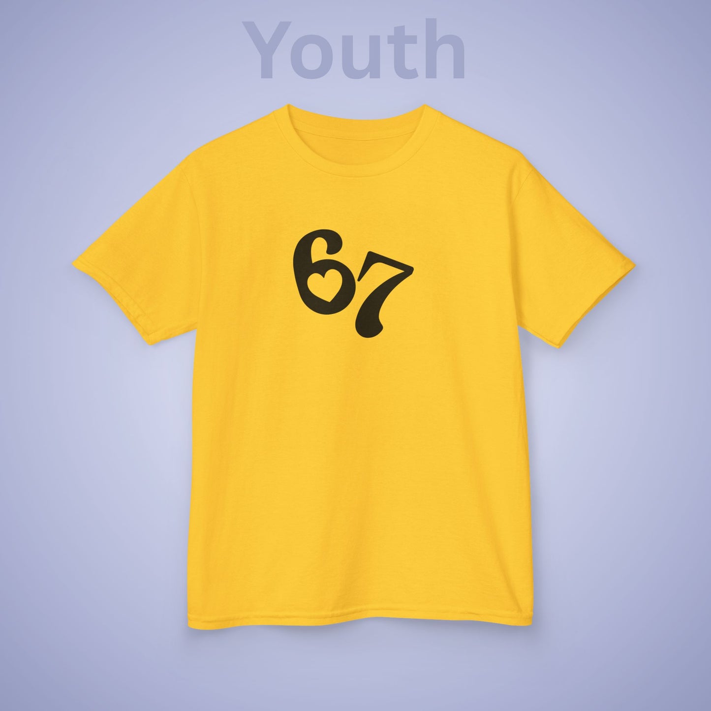 Love Heart 67 Tee Fun Trending Kids Cotton T Shirt Six Seven Youth